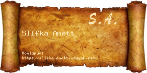 Slifka Anett névjegykártya